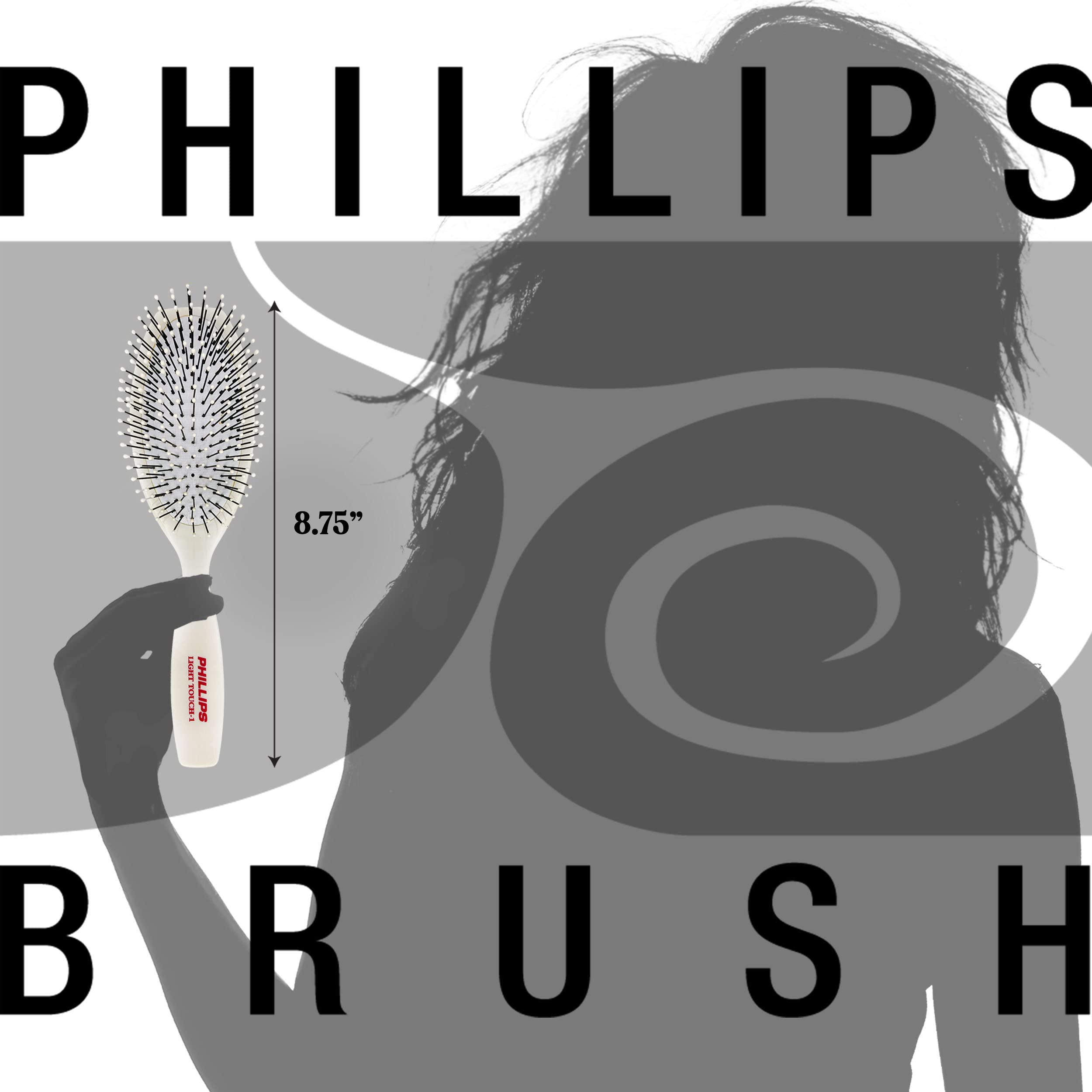 Phillips Brush Light Touch 1 & 2 Oval Cushion Hair Brush Combo, Full Sizes