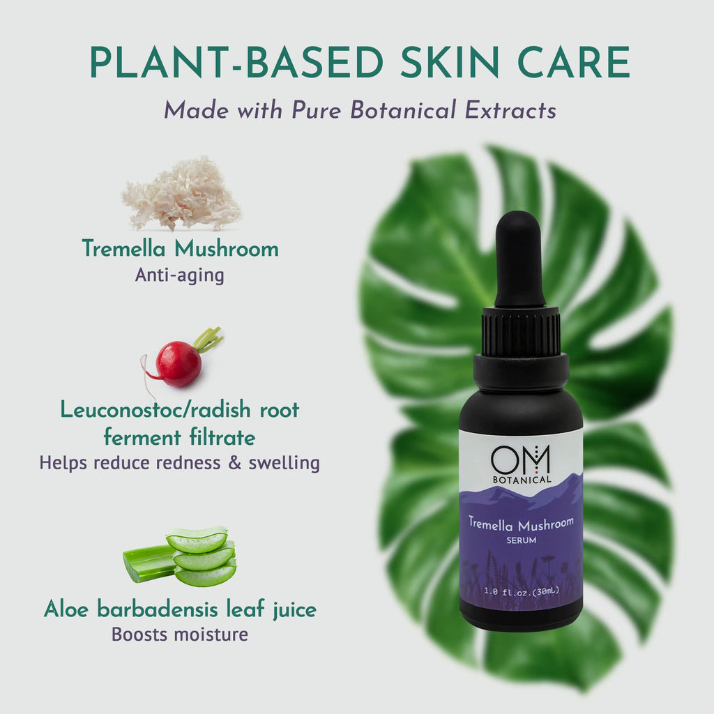Organic Tremella Mushroom Facial Serum | Twice The Hydration of Hyaluronic Acid Without The Sticky Mess | Ultra-hydrating, Microbiome Friendly All Natural, Organic, Vegan Serums for Face