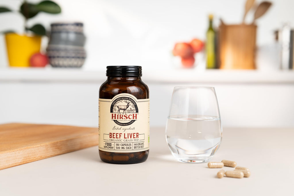 Hirsch PrimeOrgan™ 100% Organic Grass Fed UK Beef Liver Supplement Capsules