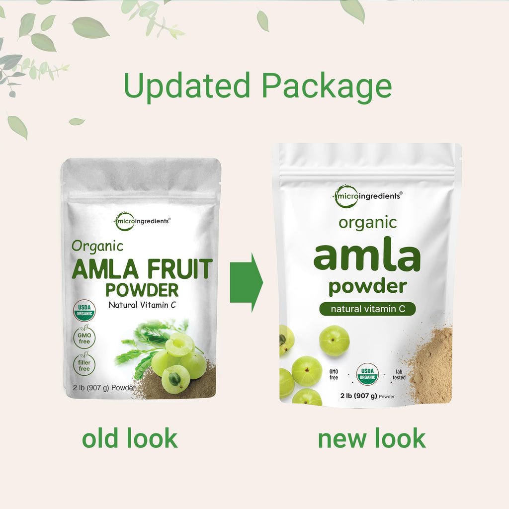 Micro Ingredients Organic Amla Powder (Amalaki) | 32oz, India Origin Gooseberry Powder | Rich in Vitamin C, Antioxidants, Supports Immune, Digestive & Skin Health, Non-GMO, Vegan & Keto Friendly