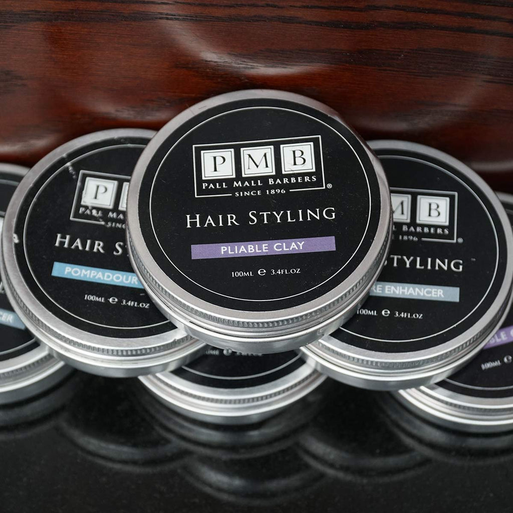 Pall Mall Barbers, Finest Hair Styling for Men Since 1896 - Pliable Hair Clay - 100ml | Strong Hold Mens Defining Hair Clay - Texture with Dry Matte Shine