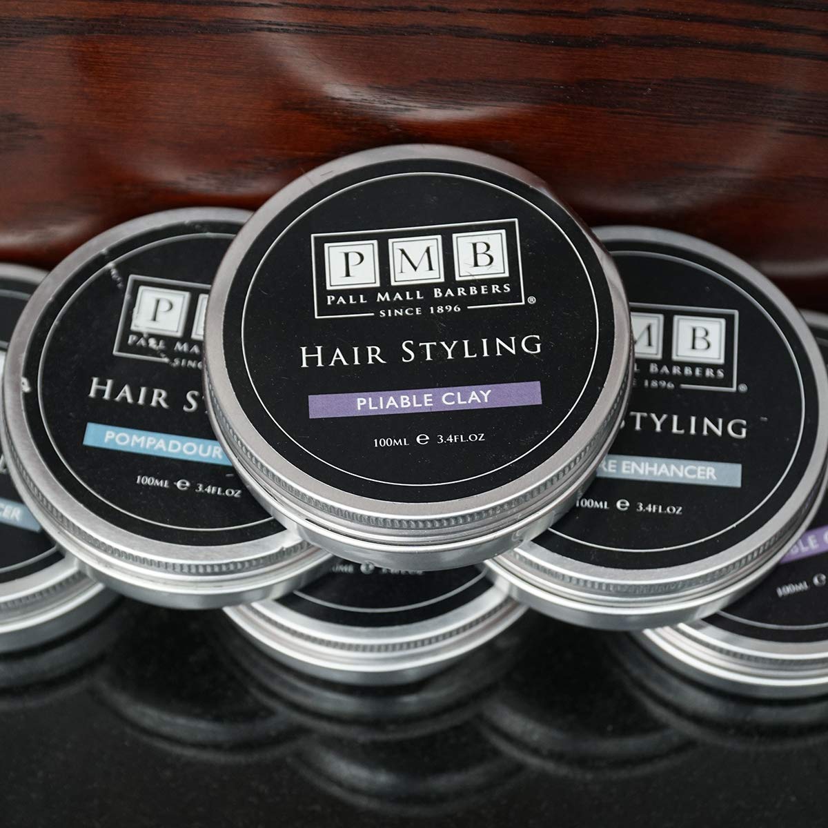 Pall Mall Barbers, Finest Hair Styling for Men Since 1896 - Pliable Hair Clay - 100ml | Strong Hold Mens Defining Hair Clay - Texture with Dry Matte Shine