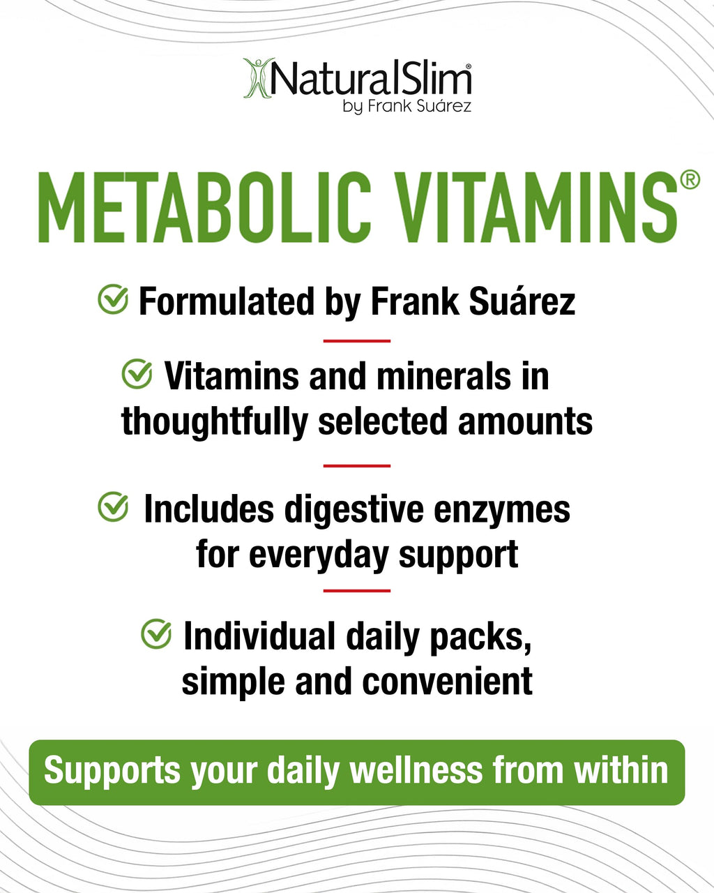 NaturalSlim Metabolic Vitamins, Multivitamin for Women & Men, Supports Energy, Metabolism & Nutrient Absorption with Digestive Enzymes, B-Complex & Niacin – 1 Pack