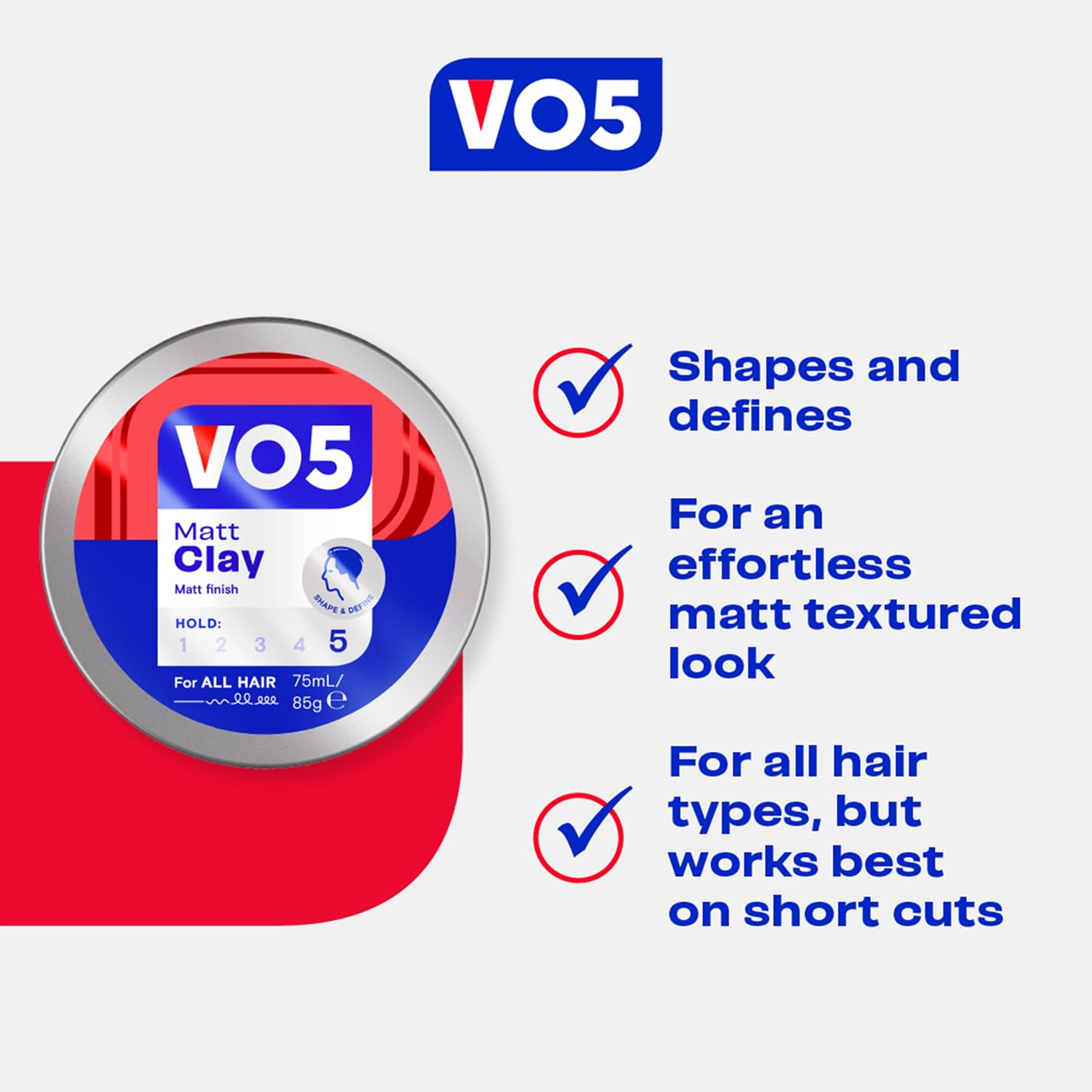VO5 Matt Hair Clay, 75ml