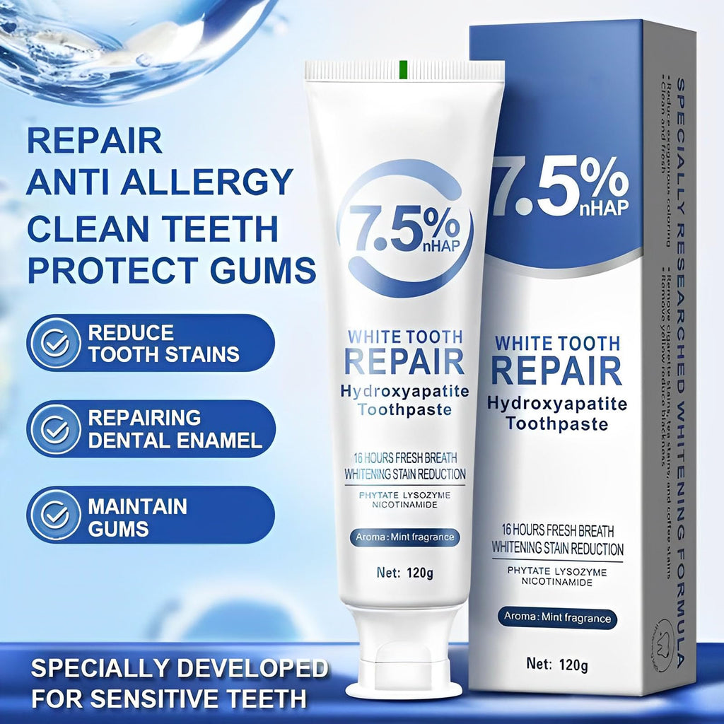 3pcs Hydroxyapatite Toothpaste UK,Fluoride-Free Formula,Mint Flavor(120g)