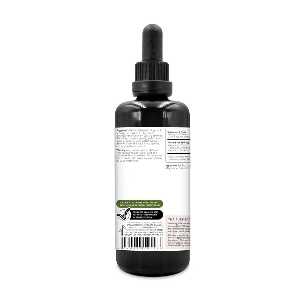 Magnesium for Children 50ml | from Birth Magnesium Mix Supplement 0-11 Years | Newborns Baby Kids Sugar Free UK Made Vegan Mini Liquid | 5 Drops Daily