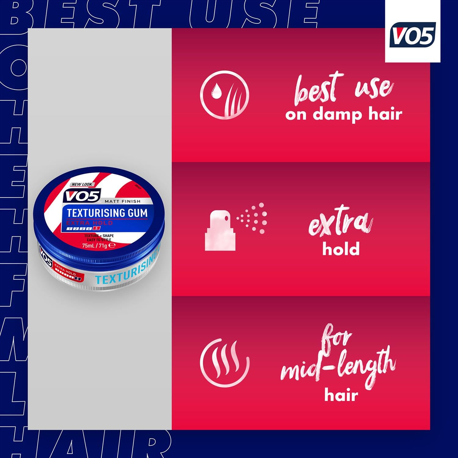 VO5 Extreme Style Texturising Gum 75ml Case of 4 by OV