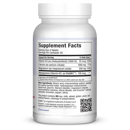 4-in-1 Calcium 1000mg with Vitamin D3 - Calcium Supplement for Women and Men with Vitamin K2 D3 1000 IU - Extra Strength Calcium Citrate for Bone and Heart Support (120ct)