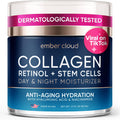 Moisturizer Collagen Anti-Aging Face Cream with Stem Cells, Retinol, Hyaluronic Acid & Niacinamide - Hydrating Day & Night Wrinkle Cream for All Skin Types - Airless Pump - Made in USA - 1.7Oz