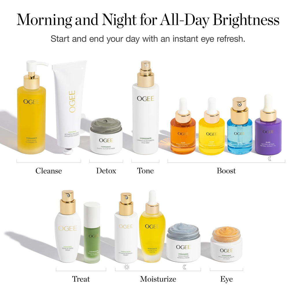 Ogee Botanical Eye Balm - Certified Organic Brightening Eye Cream for Dark Circles and Puffinesss - Made with Natural Retinol Alternative & Hyaluronic Acid
