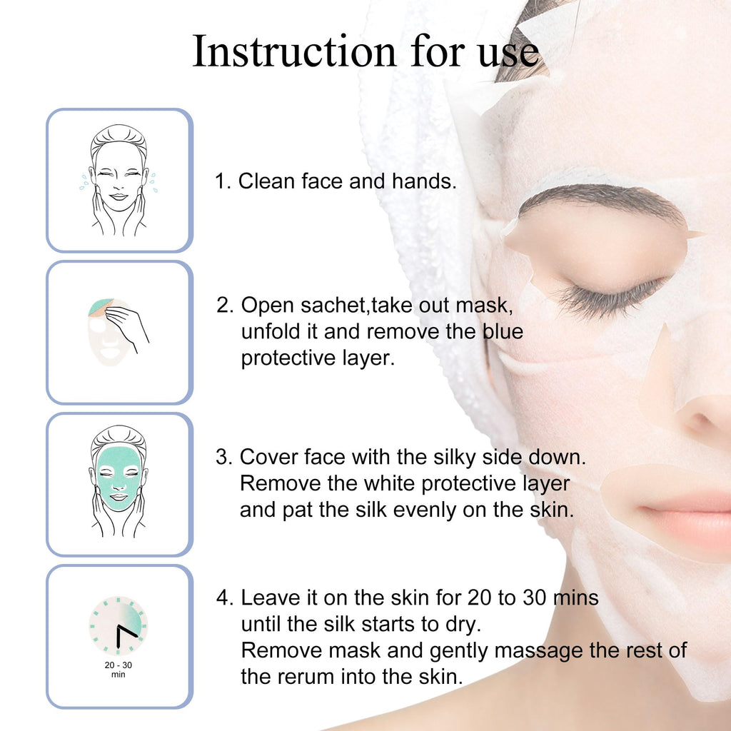 Dermaroller Hydrating Face Mask Sheets - 10 Pack with Hyaluronic Acid, Matrixyl & Vitamin E for Anti-Aging Skincare and Radiant Glow