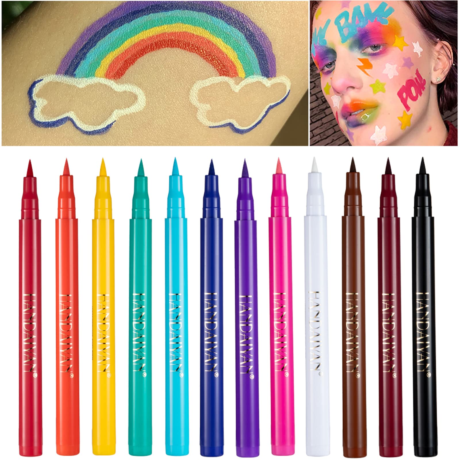 Coloured Eyeliner, Royal-Blue Eyeliner, Waterproof Liquid Eye Liner All Day Long-Lasting Eye Liners, Highly-Pigmented Colourful Liner for Eye Makeup, Black, White(Only Royal-Blue)