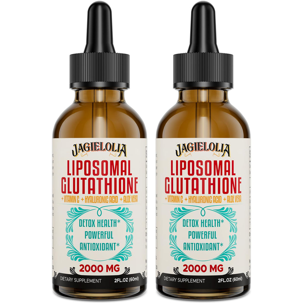 Jagielolia 2000MG Liposomal Glutathione Liquid, Made in The USA, Reduced Glutathione Supplement, Enhanced Absorption, Non-GMO, Powerful Antioxidant for Immune System, Energy, Aging Defense, 4 Floz