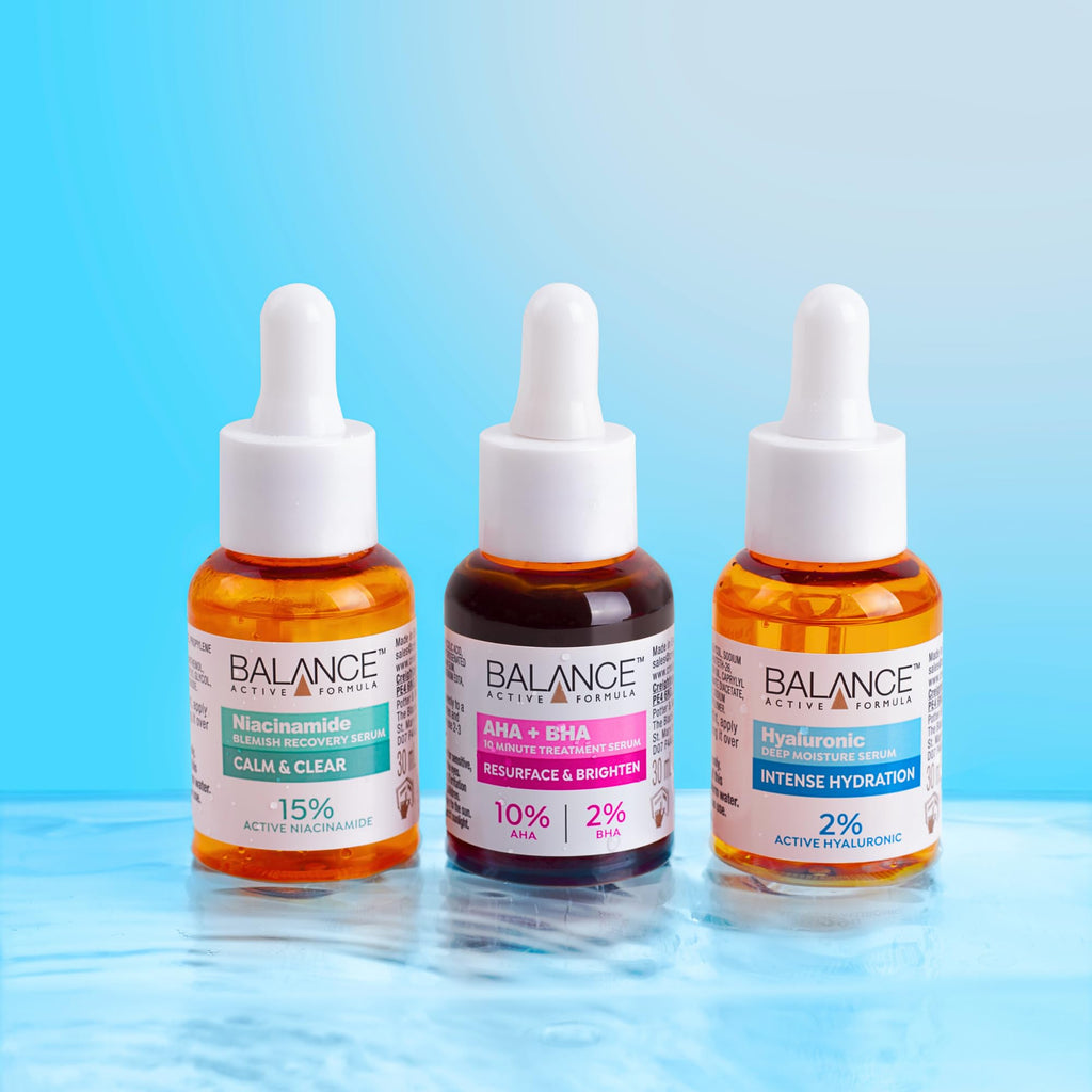 Balance Active Formula AHA 10% + BHA 2% Retexturising Serum - Deep Exfoliation for Brighter Skin, Smooths Texture, Dermatologically Tested, Gentle Yet Effective - 30ml
