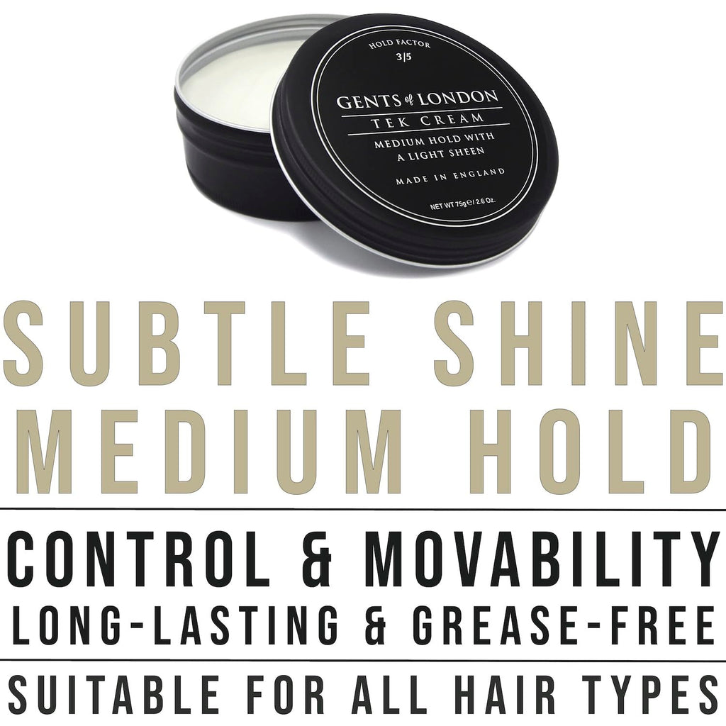 GENTS OF LONDON Tek Wax, Medium Hold, Subtle Shine, Shape & Thickening, Gift For Men 2.6 Oz.