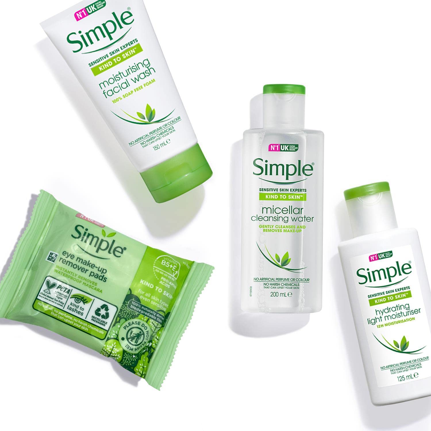 Simple 2 Packs =60 Pads Of Kind To Eyes Eye Make-Up Remover Pads
