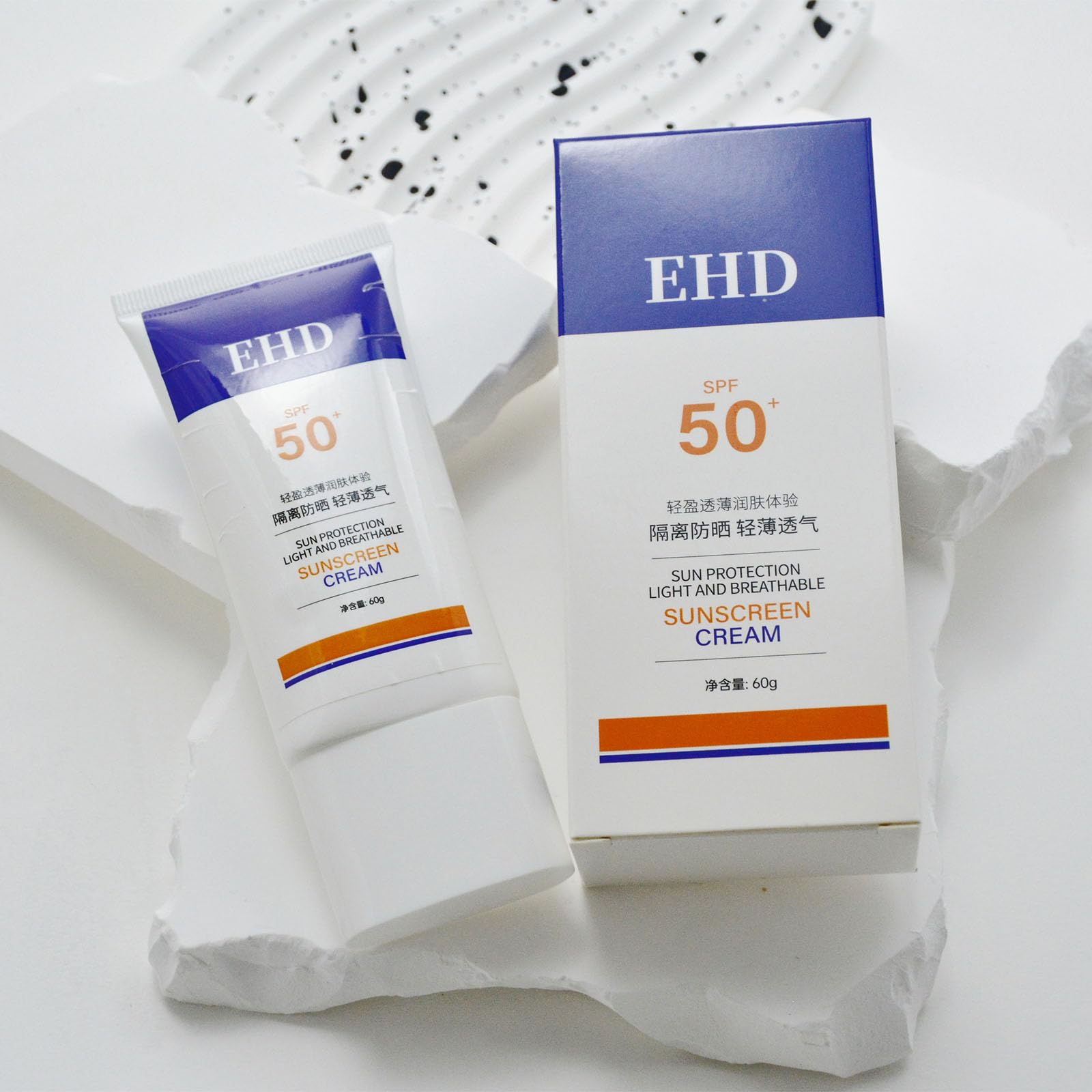 JILGEIER EHD Sunscreen for Face SPF 50, Natural Cream, Fast Absorption, No Sticky Feeling (2Pcs)