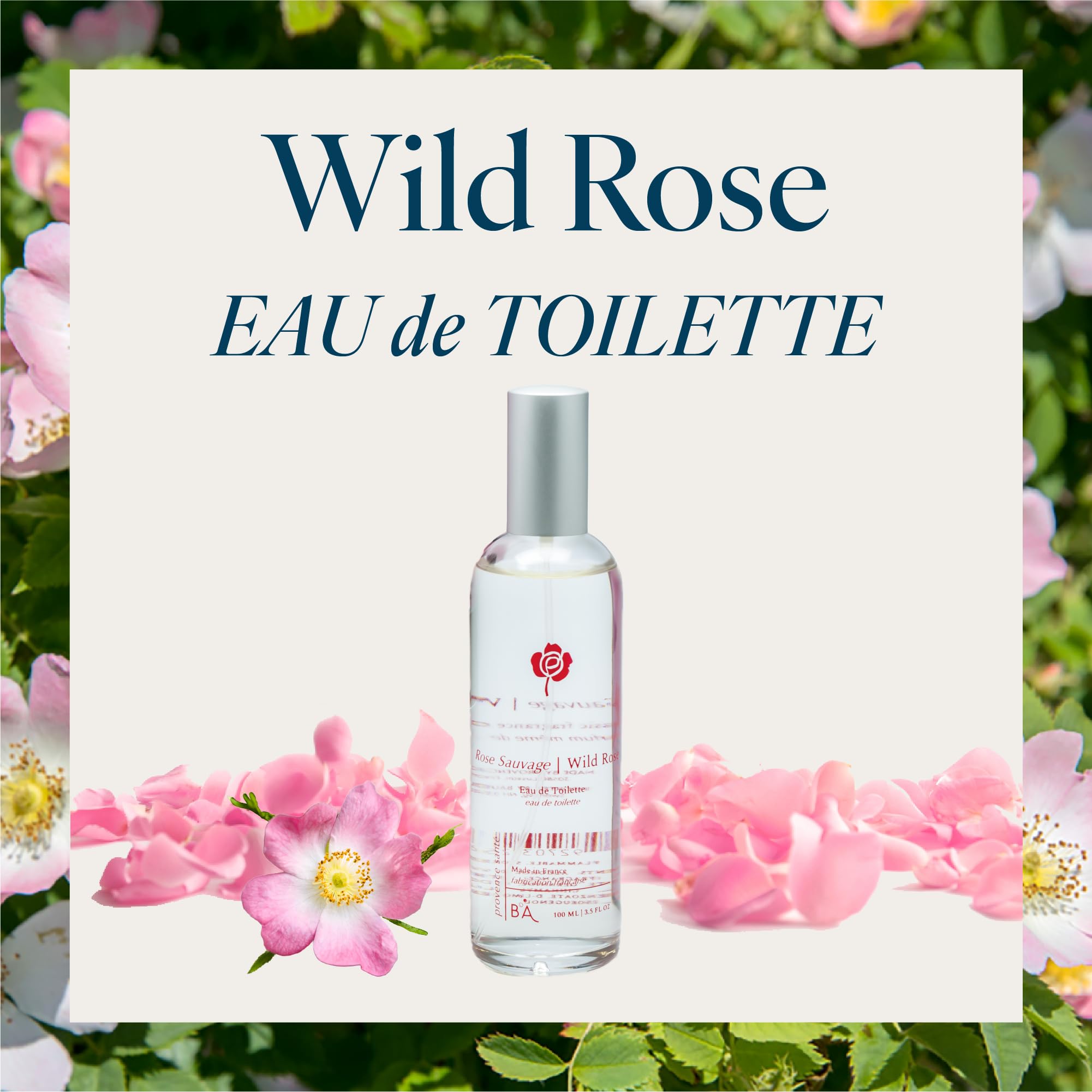 Provence Sante Eau de Toilette Spray - Luxury Long-Lasting Fragrance - Wild Rose Scent - Elegant Perfume Gift - Made in France - 3.5 Oz
