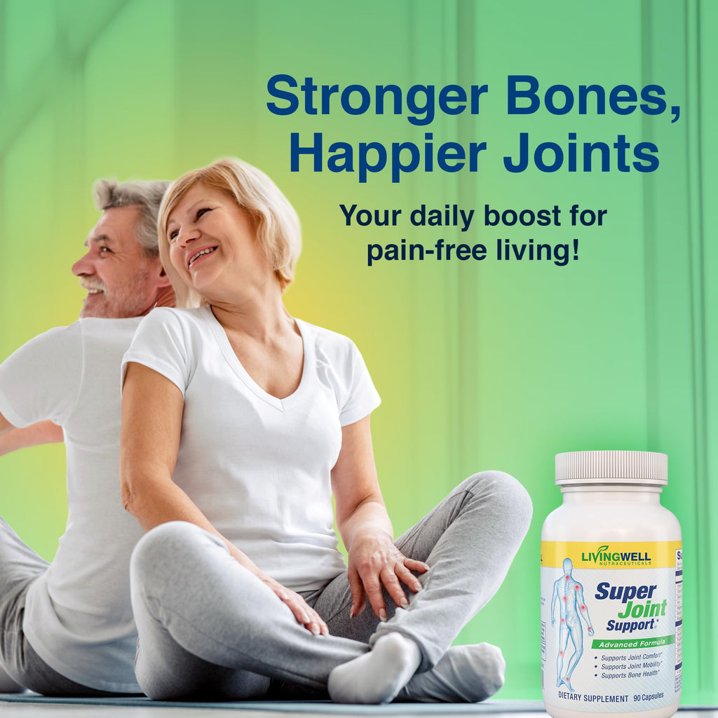 SUPER JOINT SUPPORT Glucosamine Chondroitin & MSM for Bone & Muscle Health - Joint Supplement for Men & Women with Vitamin D, B12, Magnesium, Potassium & Calcium - All in One Support - 90 Capsules