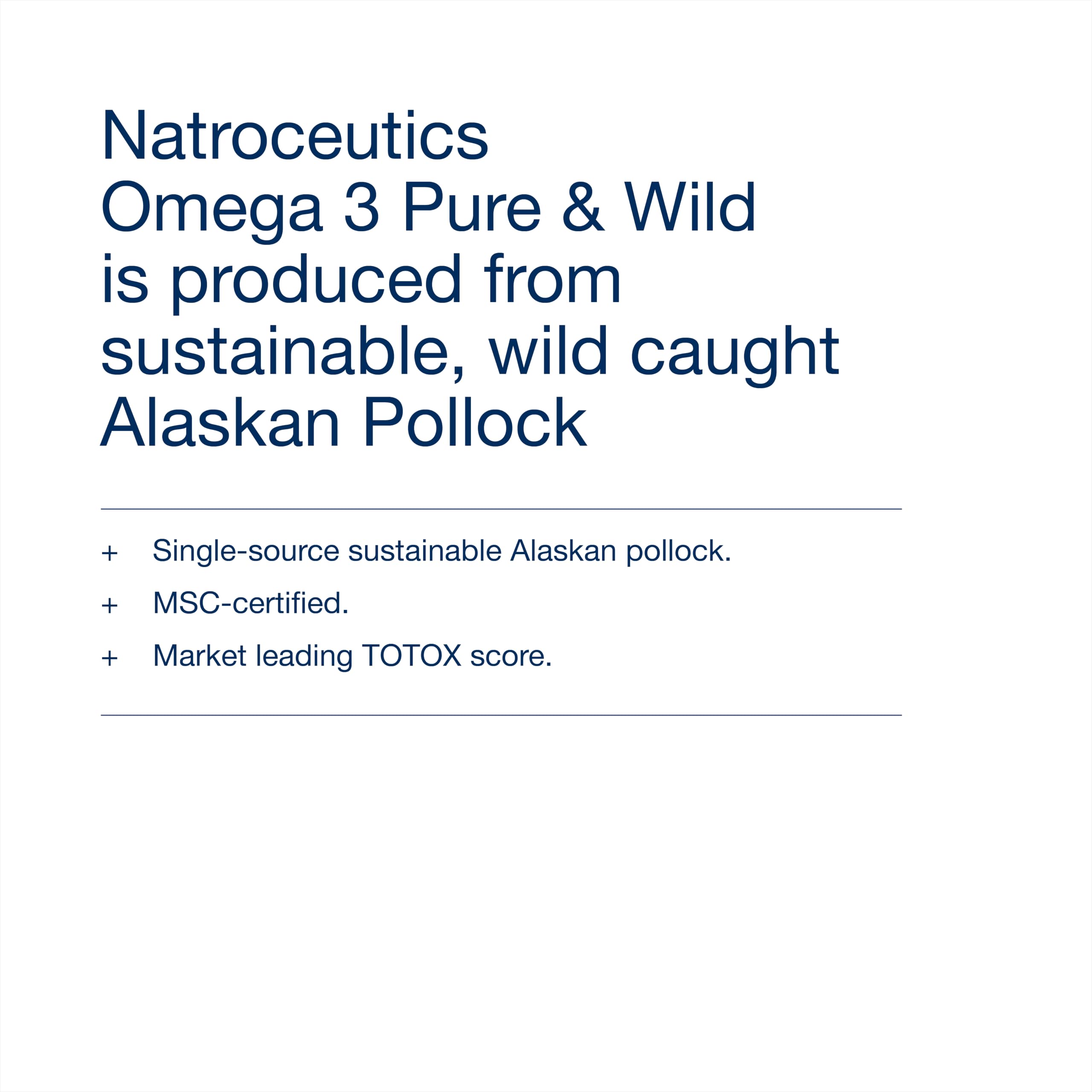 Natroceutics Omega 3 Fish Oil Pure and Wild, High Strength, 400mg EPA 300mg DHA, Triglyceride Form, Wild Alaskan Pollock, TOTOX Max 5-60 Softgel Capsules