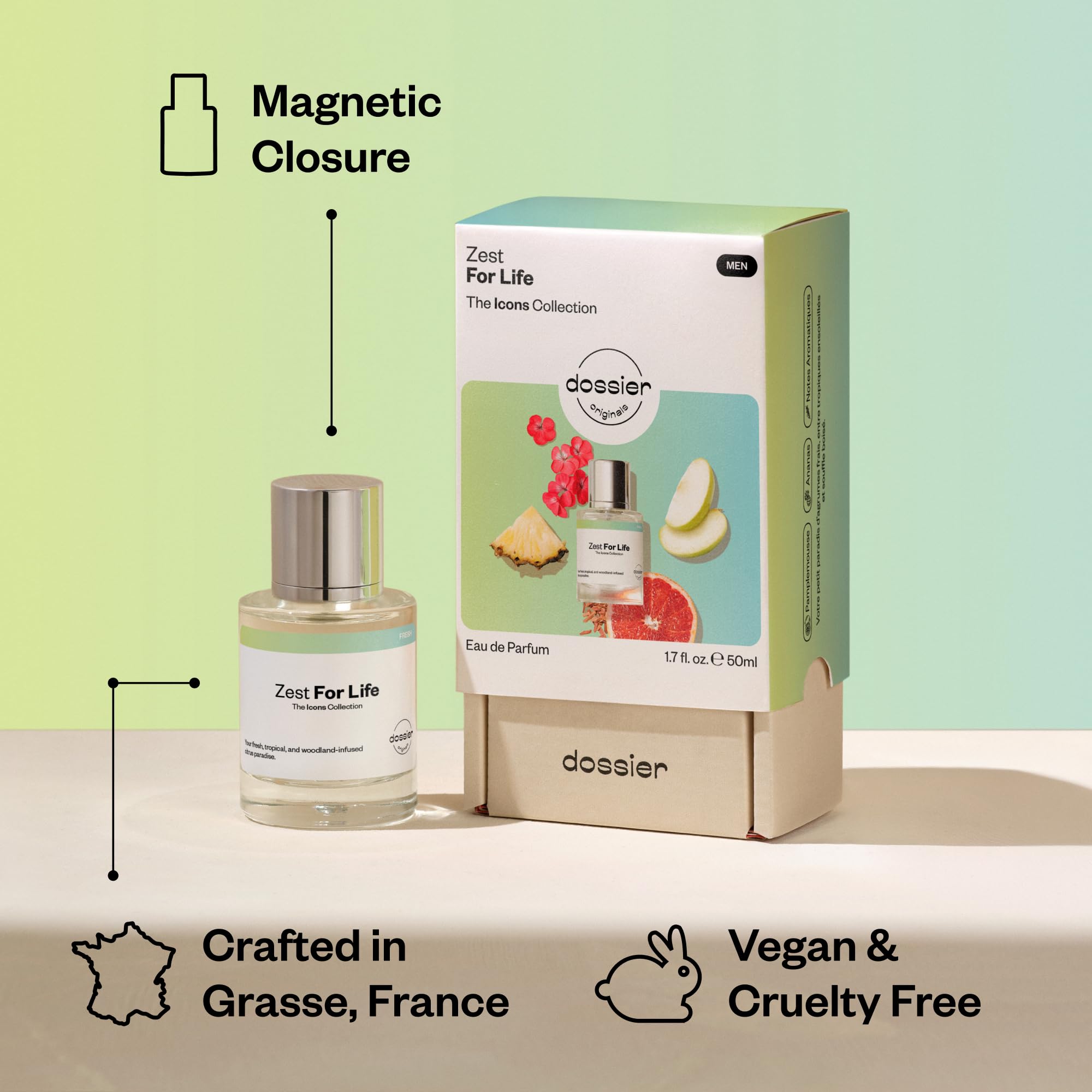 Dossier - Originals - Zest for Life - Eau de Parfum - Long-Lasting Bright Citrus Fragrance - Unisex - 1.7 fl oz (50ml)