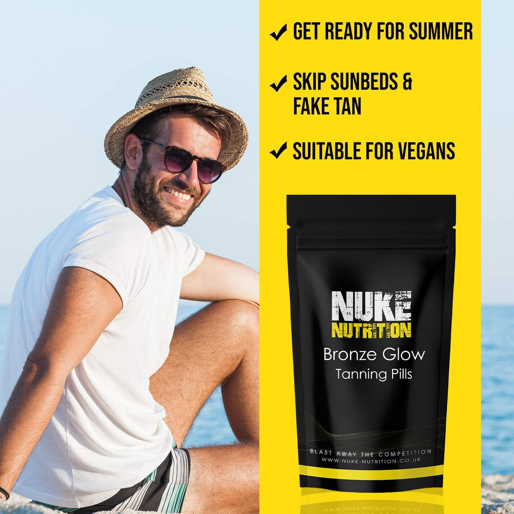 Nuke Nutrition Tanning Tablets x180 - Tanning Tablets Fast Tan Without Sun - Natural Tanning Accelerator Supplement For Your Bronze Glow - Tan Optimizer for a Sunkissed Glow - Lotion & Oil Alternative
