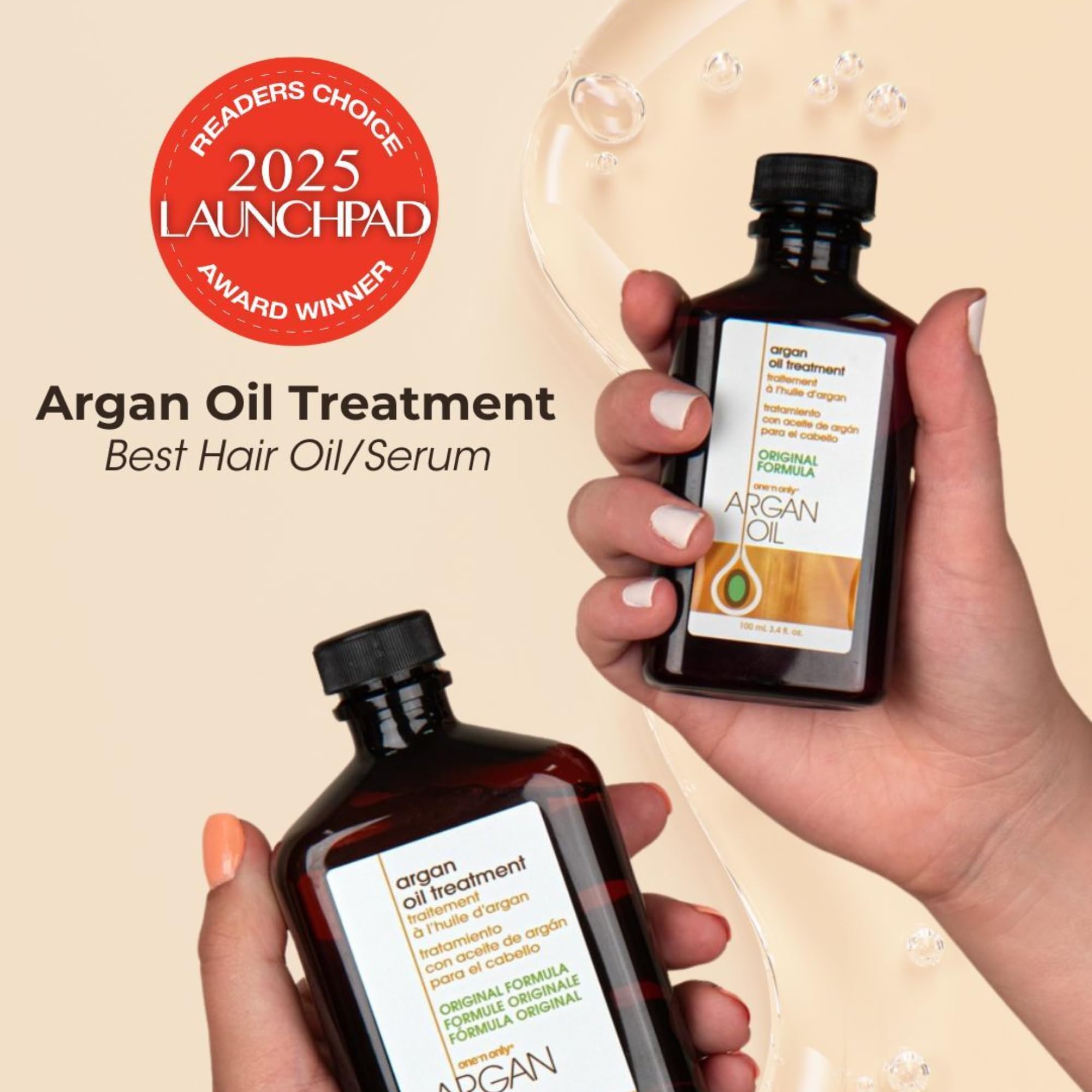 One n Only Argan Oil Hair Treatment - Lightweight & Hydrating Hair Oil for Natural, Wigs & Extensions - Shine Enhancing, Heat Protectant & Frizz Control (8 oz, 3pk)