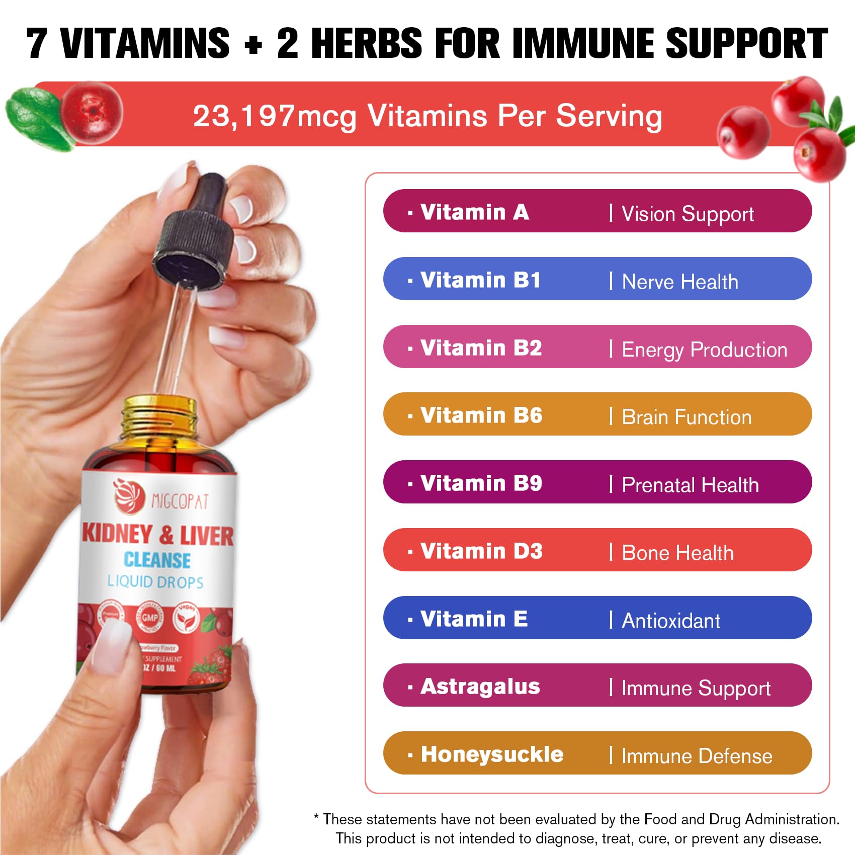 Kidney and Liver Cleanse Detox & Repair Drops - 2 Pack (60ml Each), Cranberry & Milk Thistle Supplement with Artichoke, Astragalus - Natural Herbal Support for Liver, Kidney & Urinary Tract Health