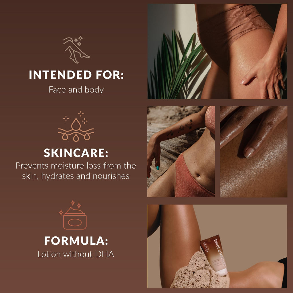 Lirene PERFECT TAN Illuminating Golden Body & Face Cream – Vegan, 150ml – Coconut Shine, Hydrating & Radiance-Boosting Lotion for Every Complexion