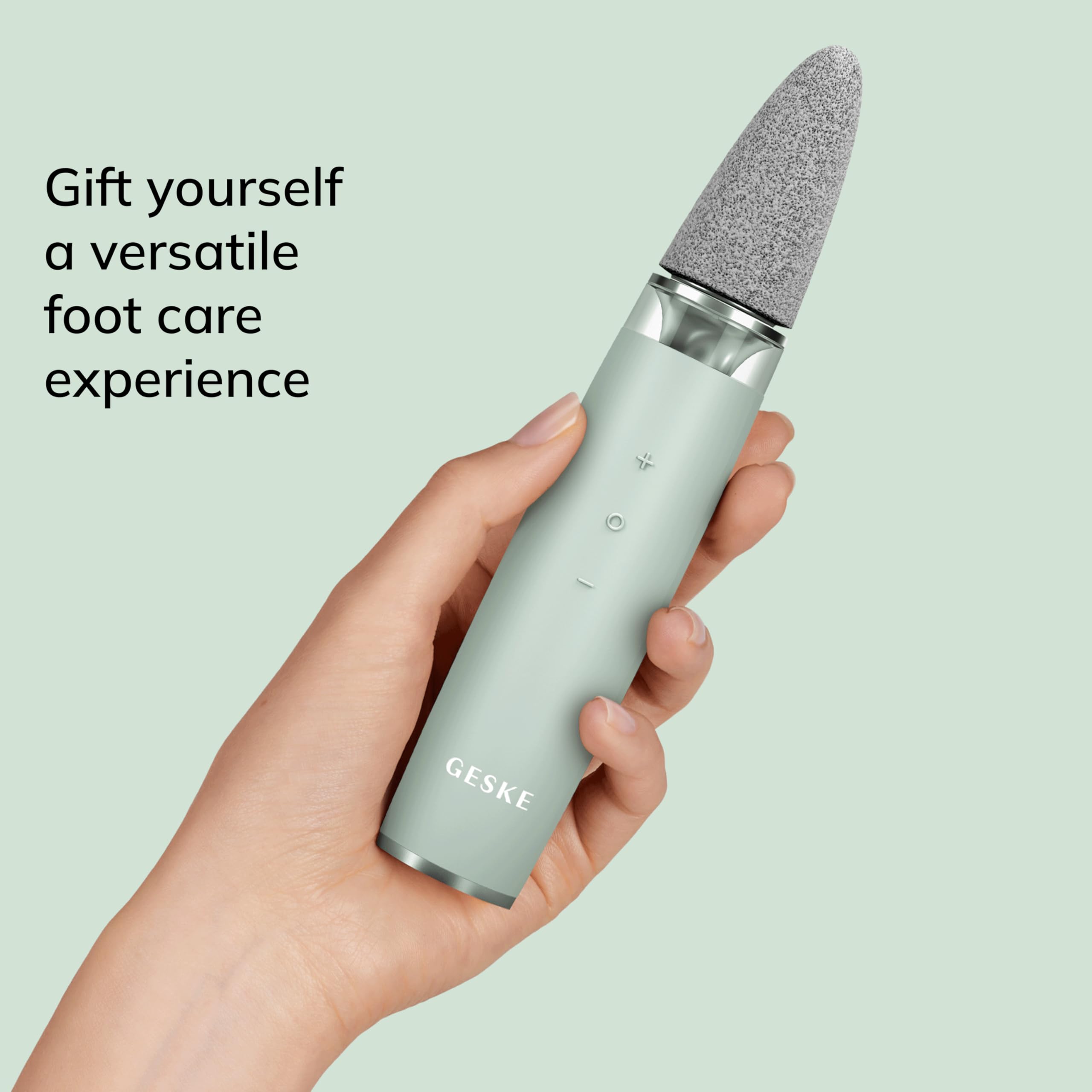 GESKE Electric Pumice Foot Smoothing Multi-Pen | 8 in 1 | Electric Foot File & Exfoliator | 3 Pumice Stone Attachments | for Smooth Feet | Advanced Callus Removal | for Your Pedicure Set