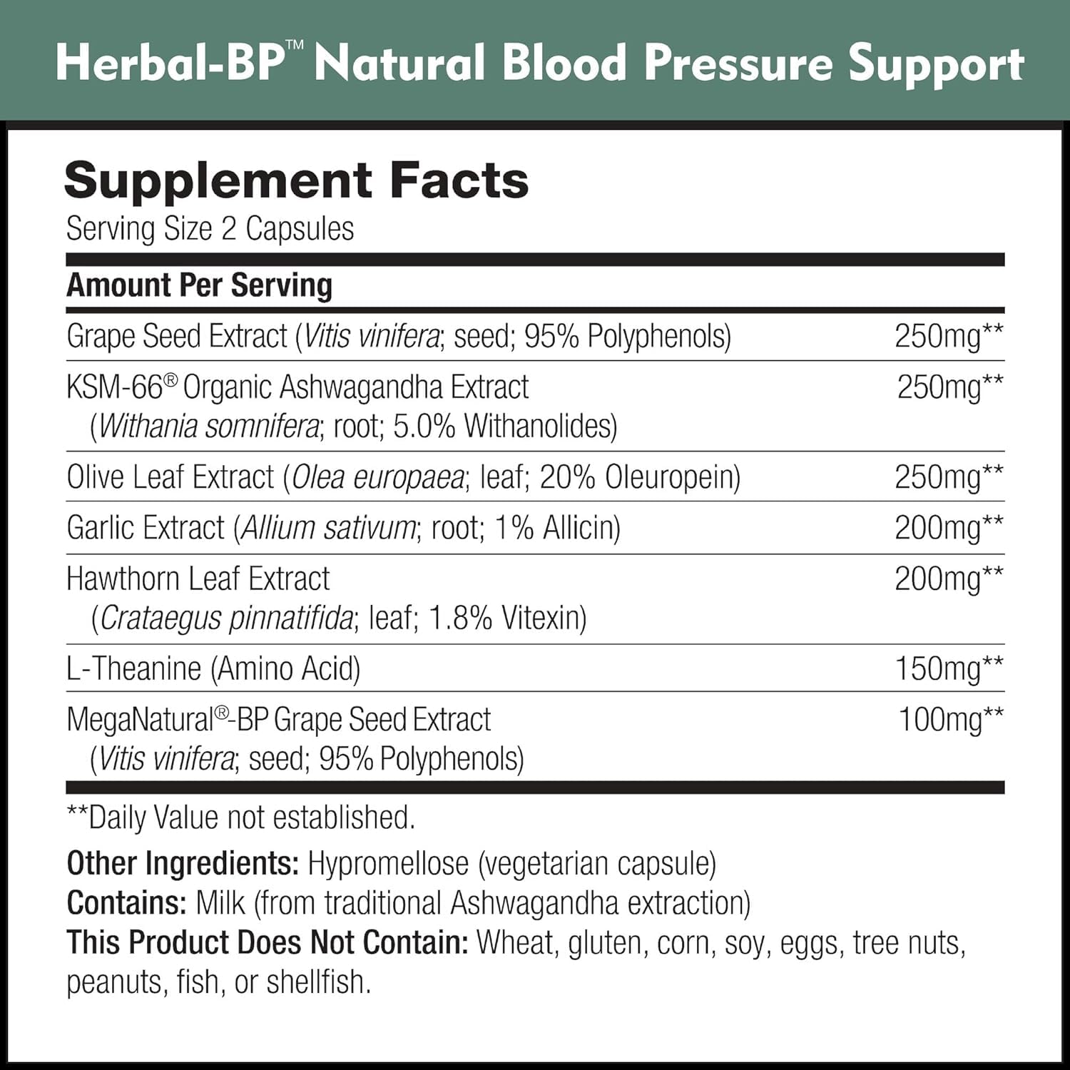 Herbal-BP Natural Blood Pressure Supplement - Supports Circulatory Health | Featuring Grape Seed Extract, Garlic, Hawthorn, Olive Leaf & Ashwagandha for Long-Term Support (3-Pack)