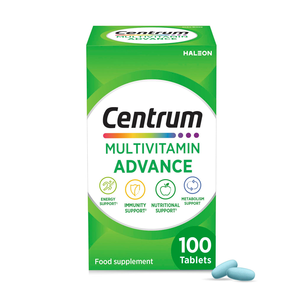 Centrum Advance Multivitamin & Mineral Supplements, 24 Essential nutrients Including Vitamin D, C, Calcium, Daily Multivitamin Tablets, 100ct (Packaging May Vary)