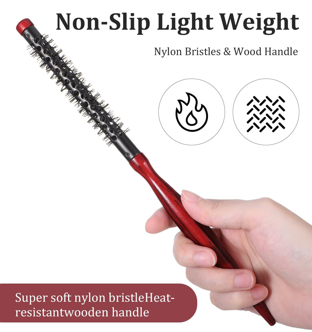 Small Round Hair Brush, Small Round Brush, Curling Brushes for Short Hair, Women Blow Dry Fine Thin Short to Medium Hairs (1.7 Cm)