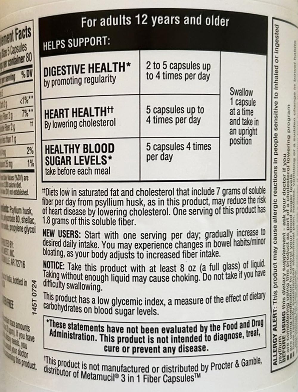Member's Mark Fiber Capsules 2Pack (400 Count) Liquids, Toothpaste, etc. for at Least