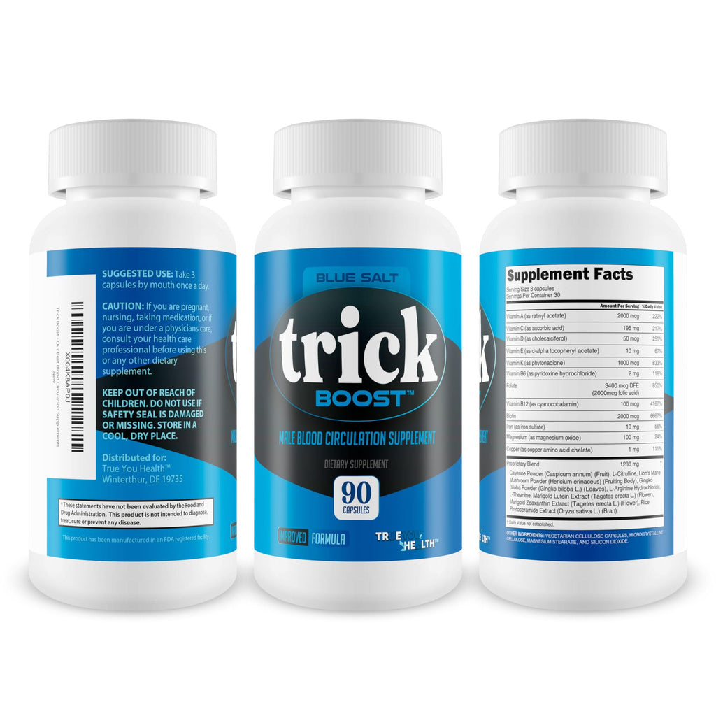 Blue Salt Trick Boost - Our Best Blood Flow Supplement - Poor Circulation Support - Better Blood Flow Care - Blood Circulation Titan Boost Dietary Supplement - Advanced Blood Flow 7 Simple Salt Trick