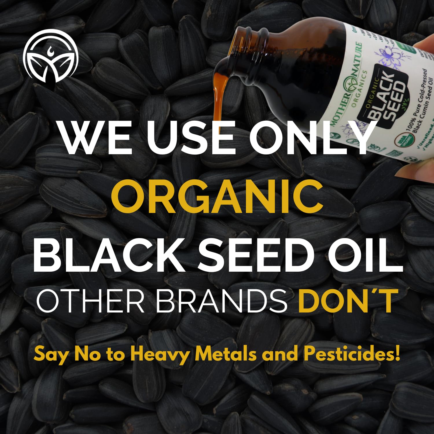 MNO Black Seed Oil High TQ 2% Nigella Sativa, 16 oz, Cold Pressed