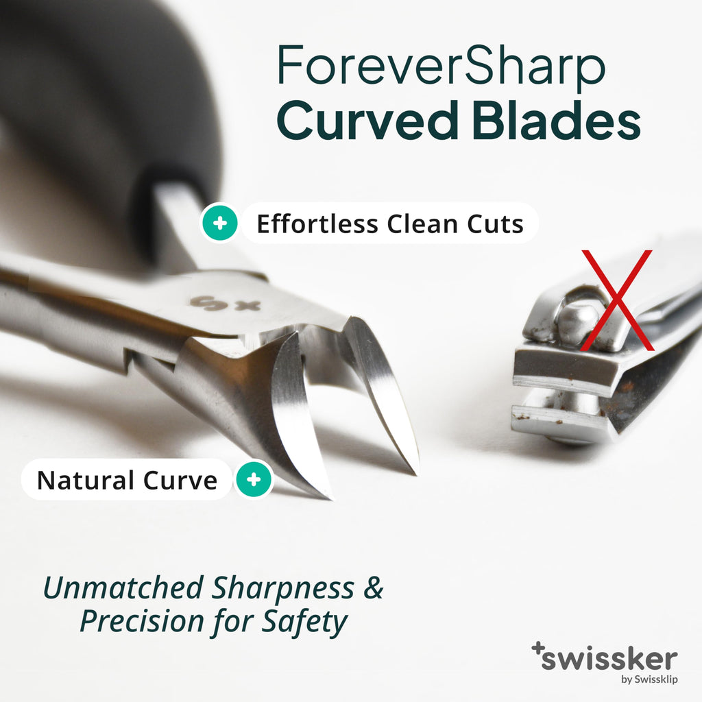 Swissker by Swissklip Heavy Duty Toenail Clippers for Men and Women – Professional Ergonomic Large Toe Nail Cutter & Trimmer for Thick Nails Seniors, Long Handle Ingrown Toe Nail Clipper