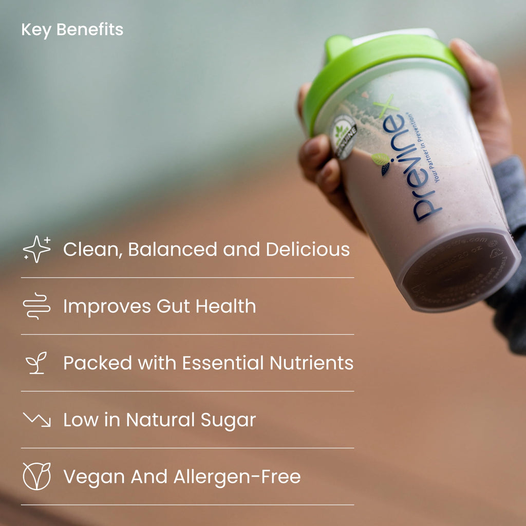 Previnex Nourify Plus Plant-Based Protein Shake - All Natural Vegan Protein Powder, High Protein & Low Sugar, Gluten Free, Soy Free & Dairy Free, Chocolate Protein Powder (29.3 oz)