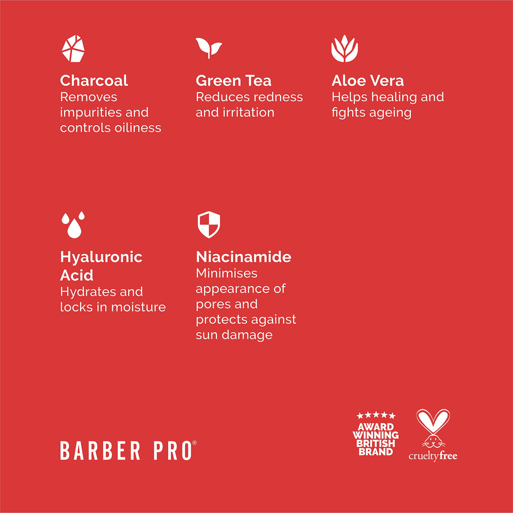 Barber Pro Super Eye Mask with Aloe Vera, Charcoal and Green Tea