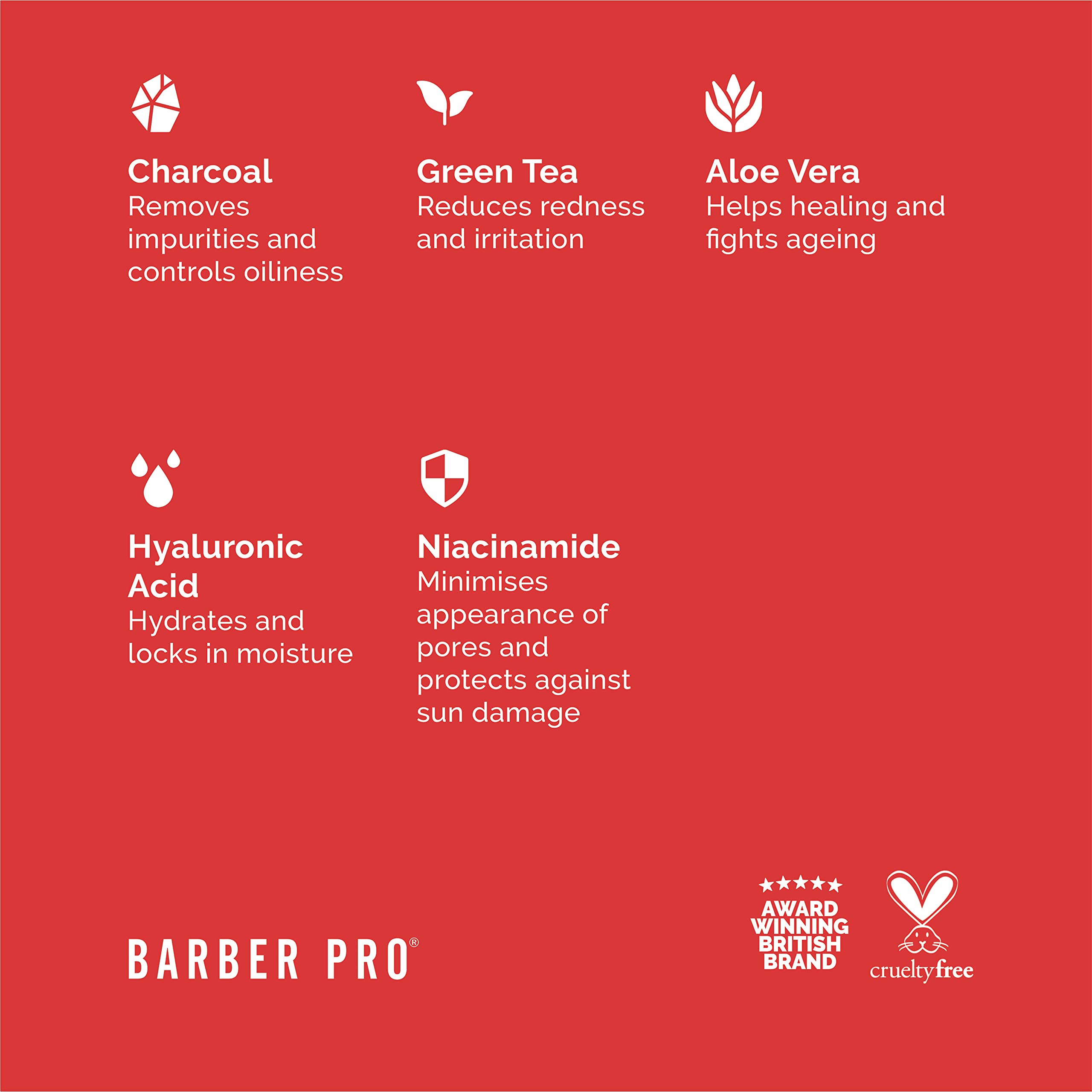 Barber Pro Super Eye Mask with Aloe Vera, Charcoal and Green Tea