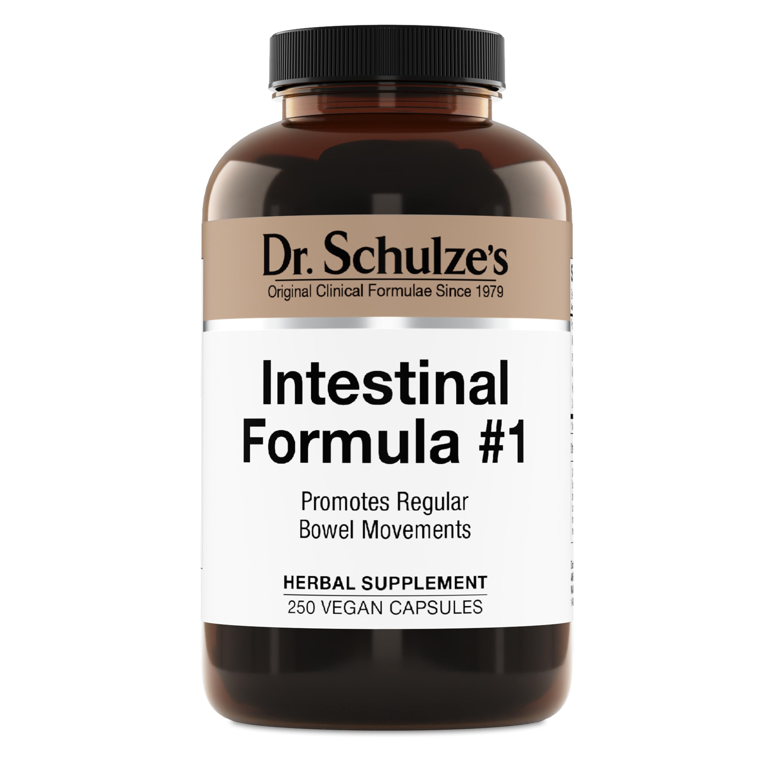 Dr. Schulze's Intestinal Formula #1 - Bowel Movement Supplement for Colon Health Support - Bloating & Constipation Relief - Intestinal Cleanse - All-Natural - Plant-Based - Vegan - 250 Count