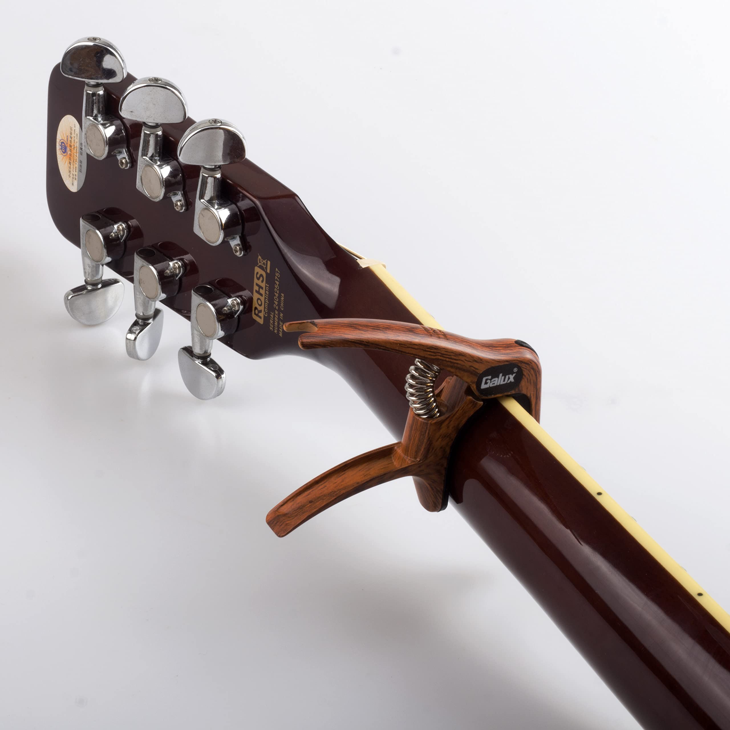 MEELAND 3in1 Guitar Capo for Acoustic and Electric Guitars Ukulele,(Picks Holder and Bridge Pins Puller and capo 3 in 1）Free 3 Picks Rosewood colour