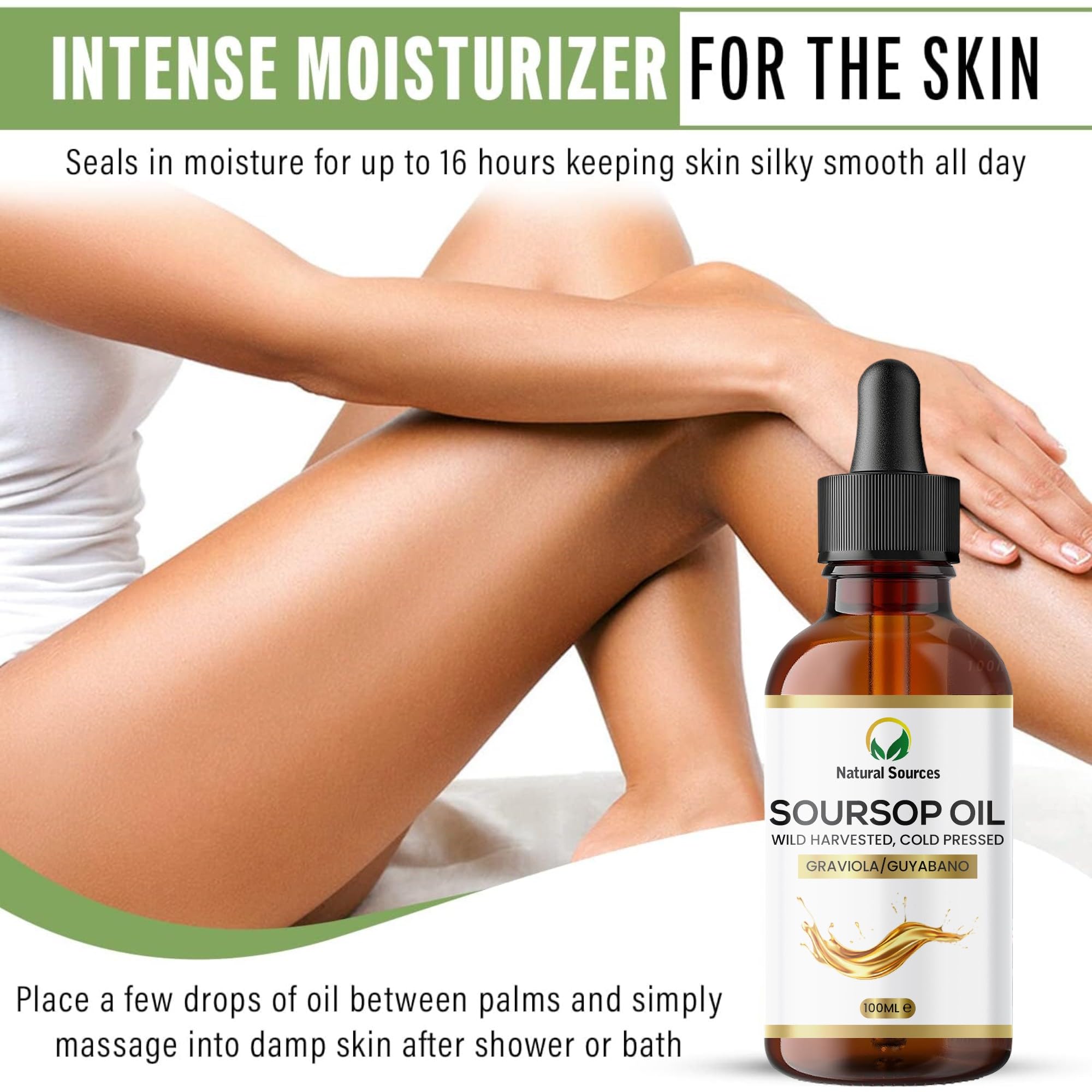 Premium Natural Soursop Oil - Huge 100ml - Cold Pressed/Unrefined -UK poduced & Ethically sourced from South America - No added ingredients or dilutions. UK Certified & Vegan