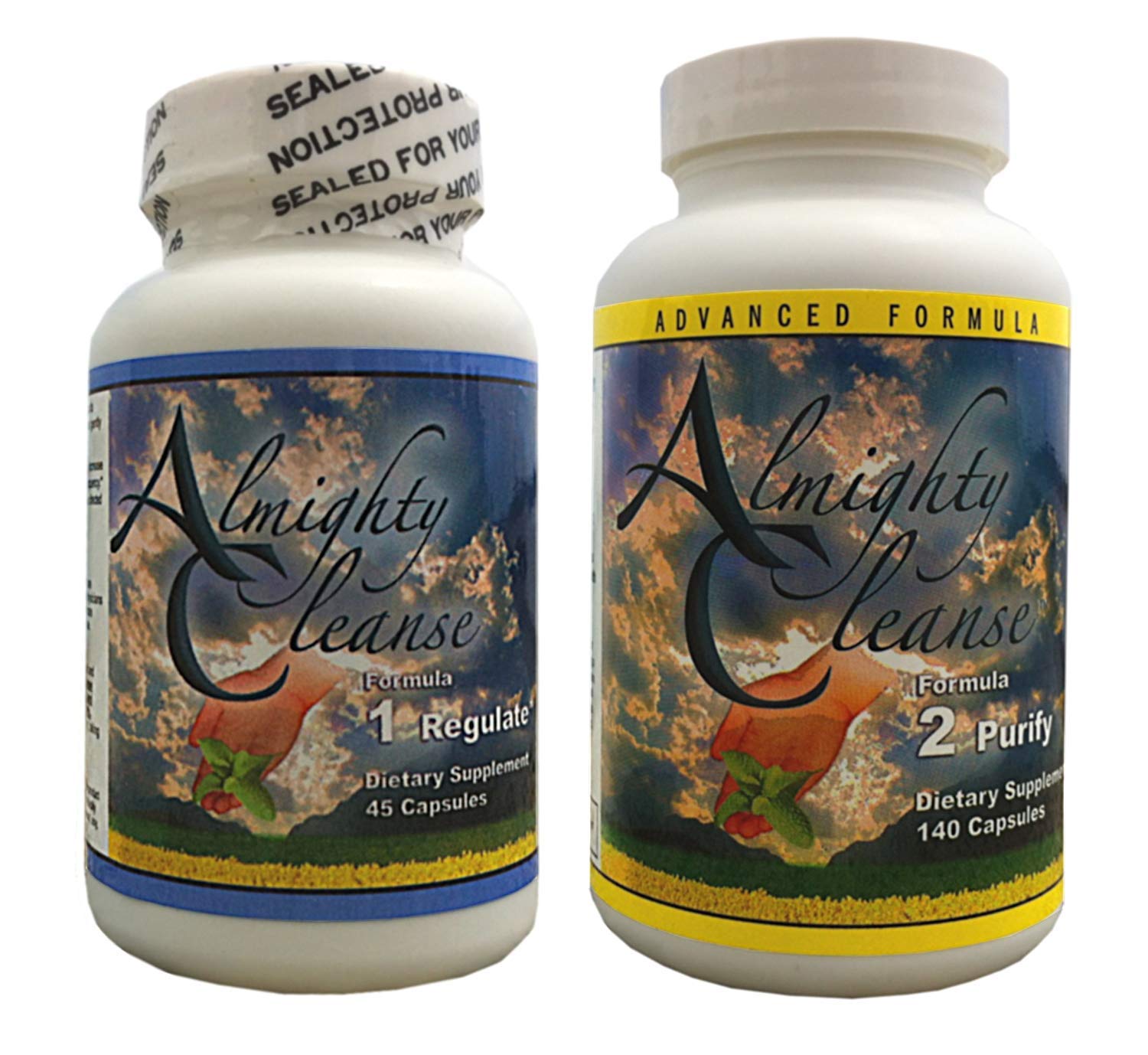 Almighty Cleanse Advanced Colon Cleanser Danny Vierra (1 kit) Formula 1 (Regulate) 45 caps & Formula 2 (Purify) 140 caps