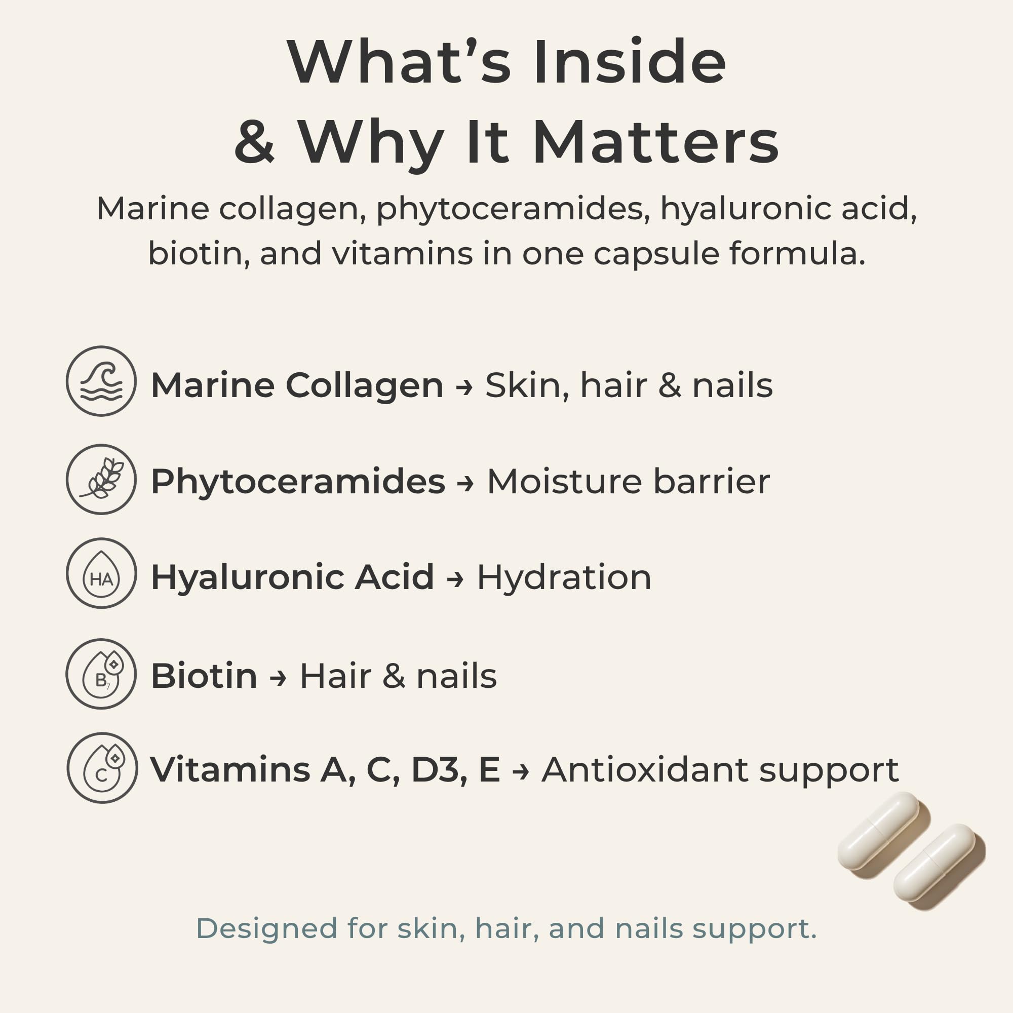 Zi-Collagen Marine Collagen Capsules for Skin, Hair & Nails