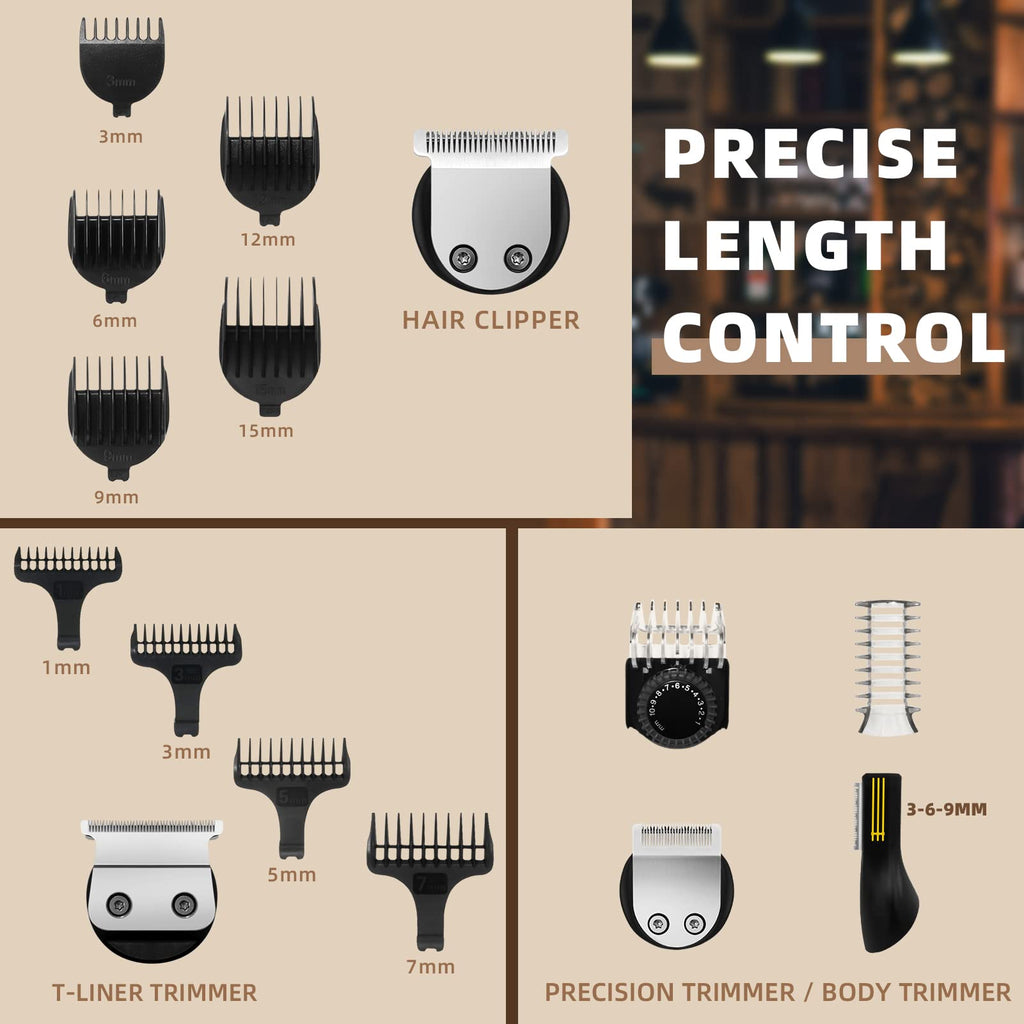 Ufree Beard Trimmer for Men, Electric Razor Shaver, Cordless Hair Clipper Shaving Kit for Mustache Body Nose Ear Hair Facial, Adjustable Beard Grooming Kit Father Birthday Gifts for Men Husband Dad