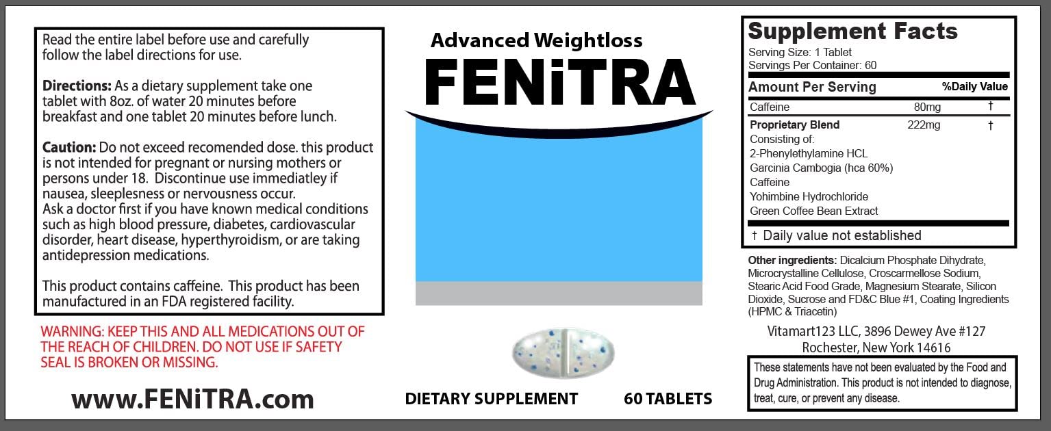 Fenitra Weight Management Support Supplement Tablets | 60 Tablets for Energy & Wellness