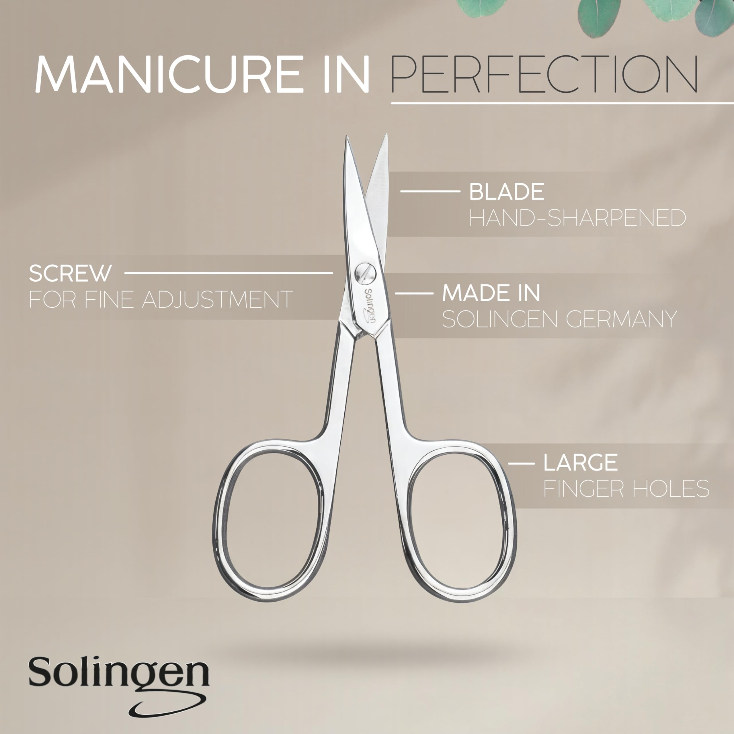 Manicure Set Solingen Made in Germany - 7 Piece Exclusive Finger & Toe Nail Clippers Kit for Women and Men in Real Leather Case, Color Black