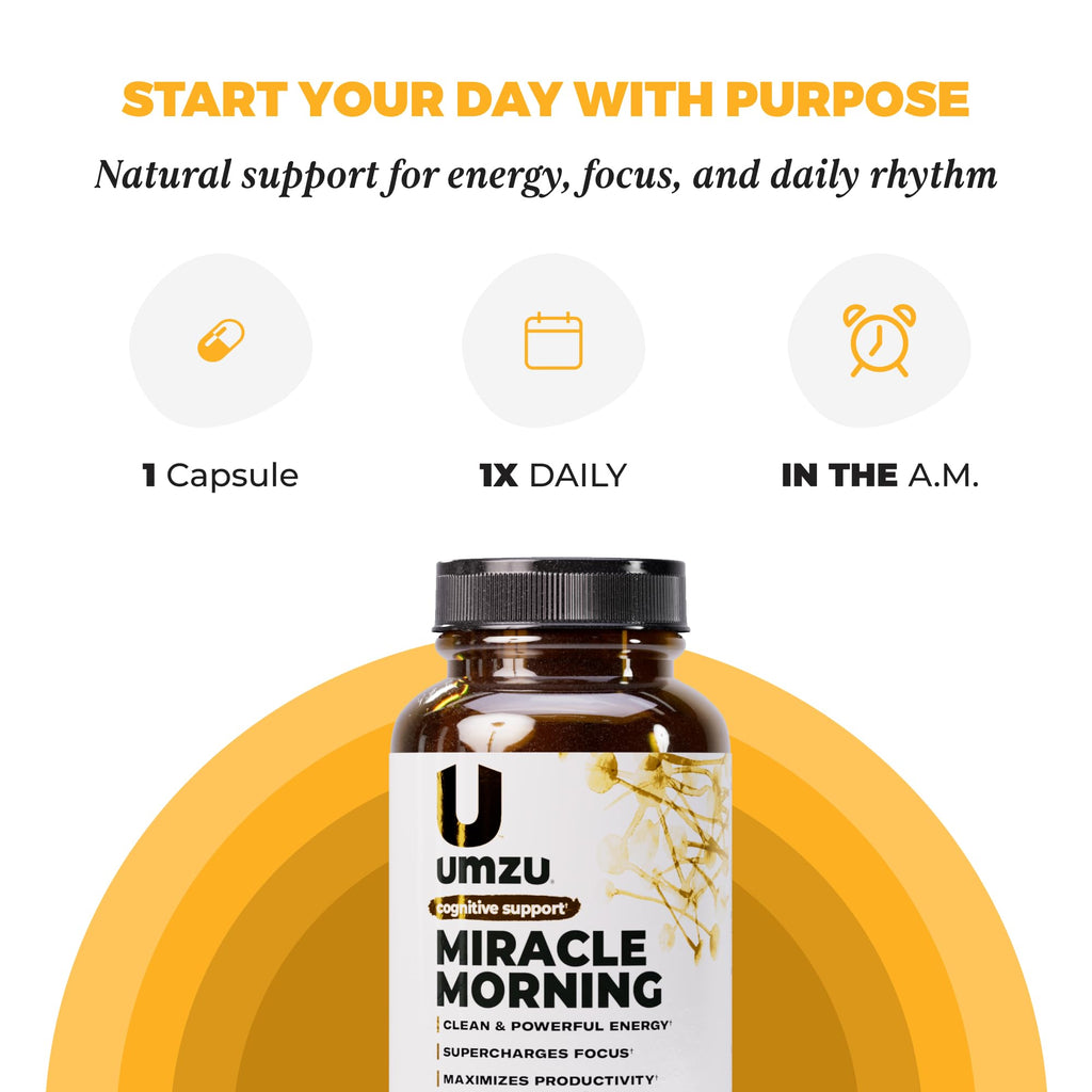 UMZU Miracle Morning Energy Support Supplement, 30 Day Supply