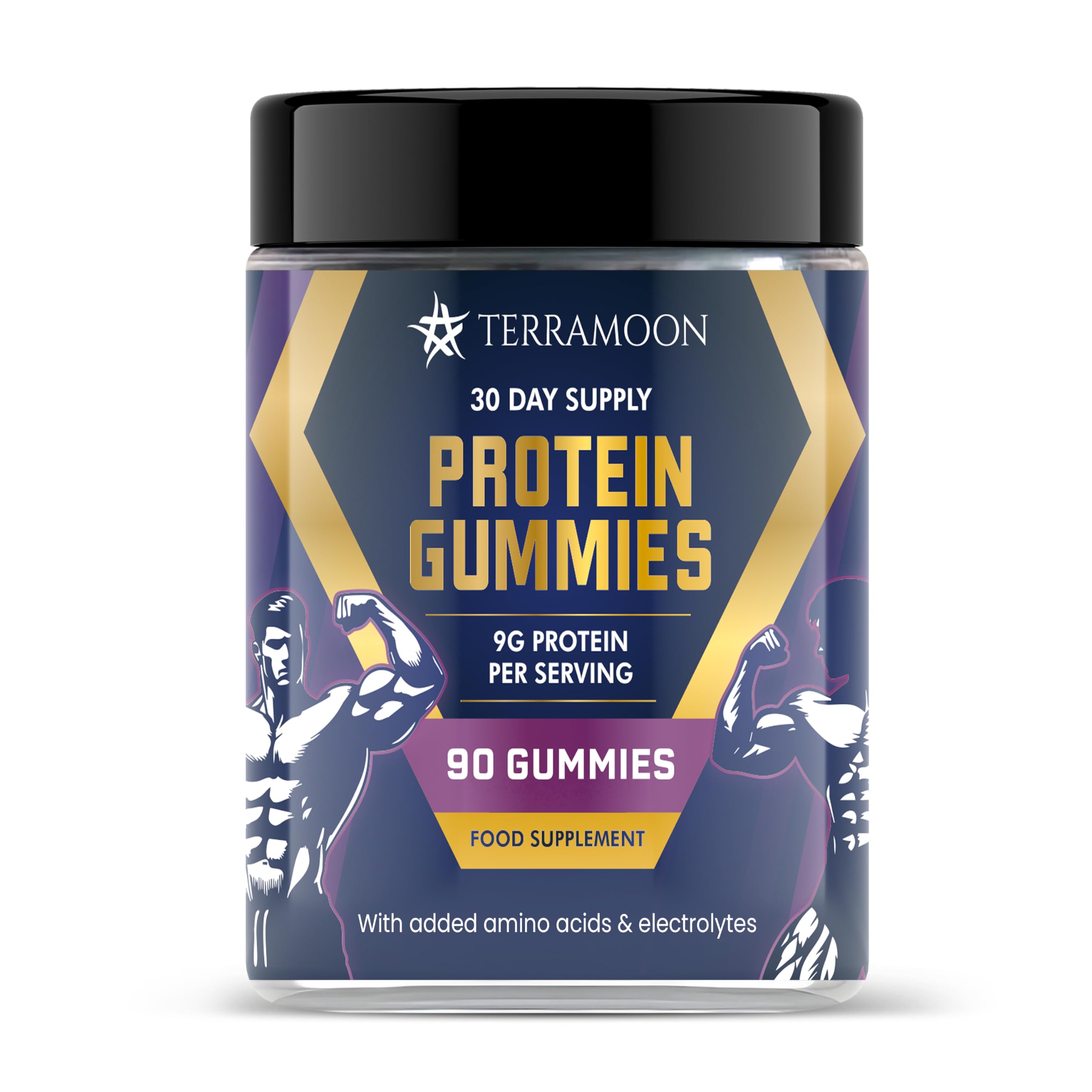 Protein Gummies, 9g Protein Per Serving, 90 Gummies, 30-Day Supply with BCAA and Electrolytes